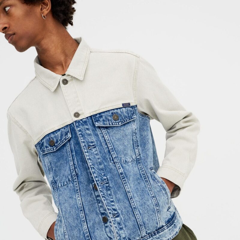 Denim Jacket With Coloured Panels - Image 4