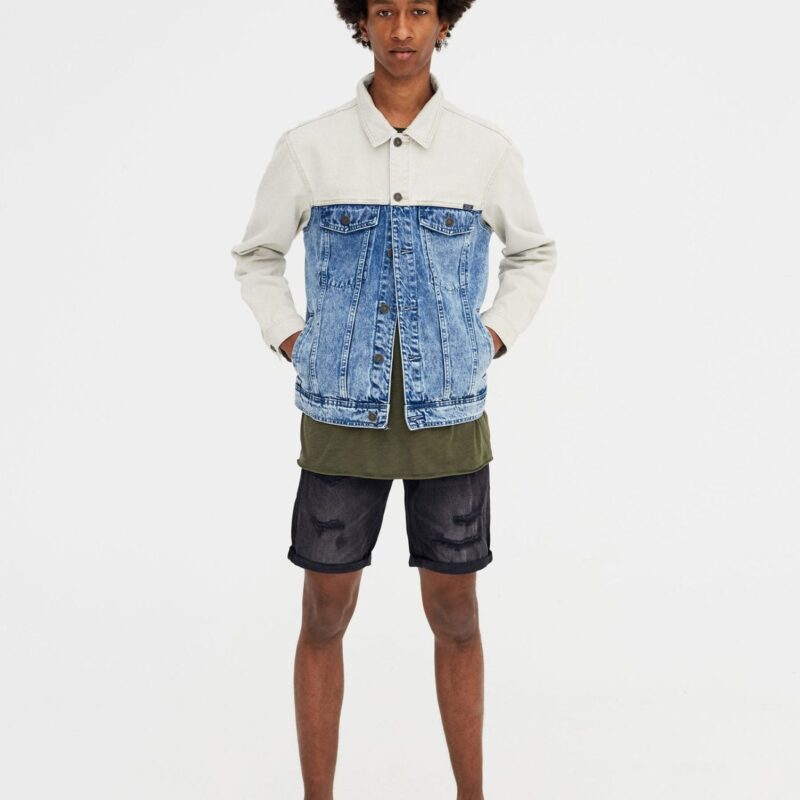 Denim Jacket With Coloured Panels - Image 3
