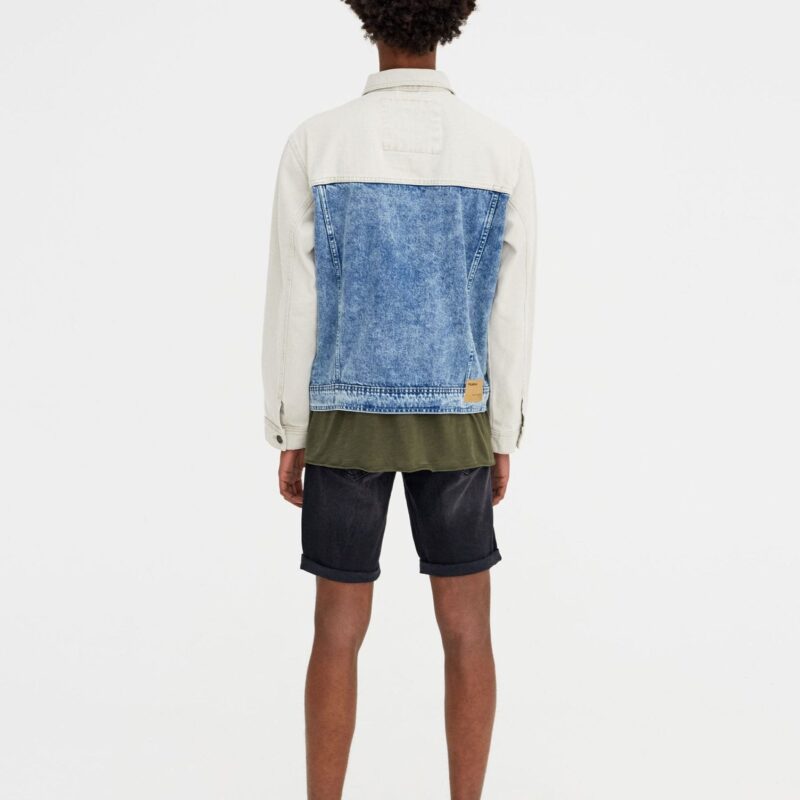 Denim Jacket With Coloured Panels - Image 2