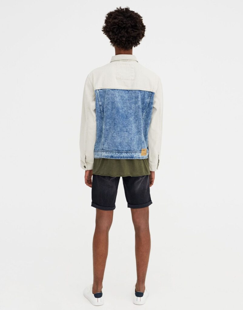 Denim Jacket With Coloured Panels