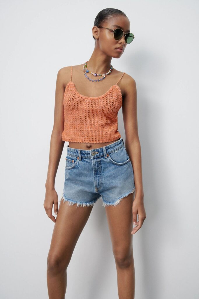 High Waisted Five Pocket Shorts