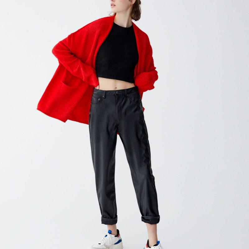 Red Soft Knit Cardigan - Image 2