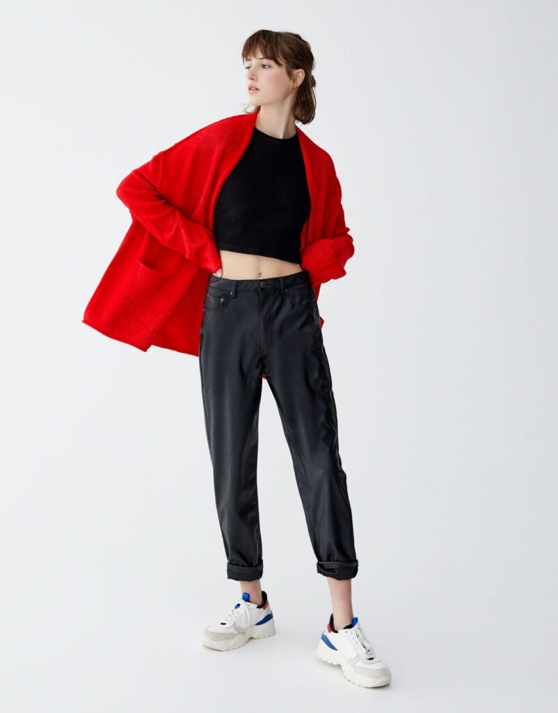Red Soft Knit Cardigan