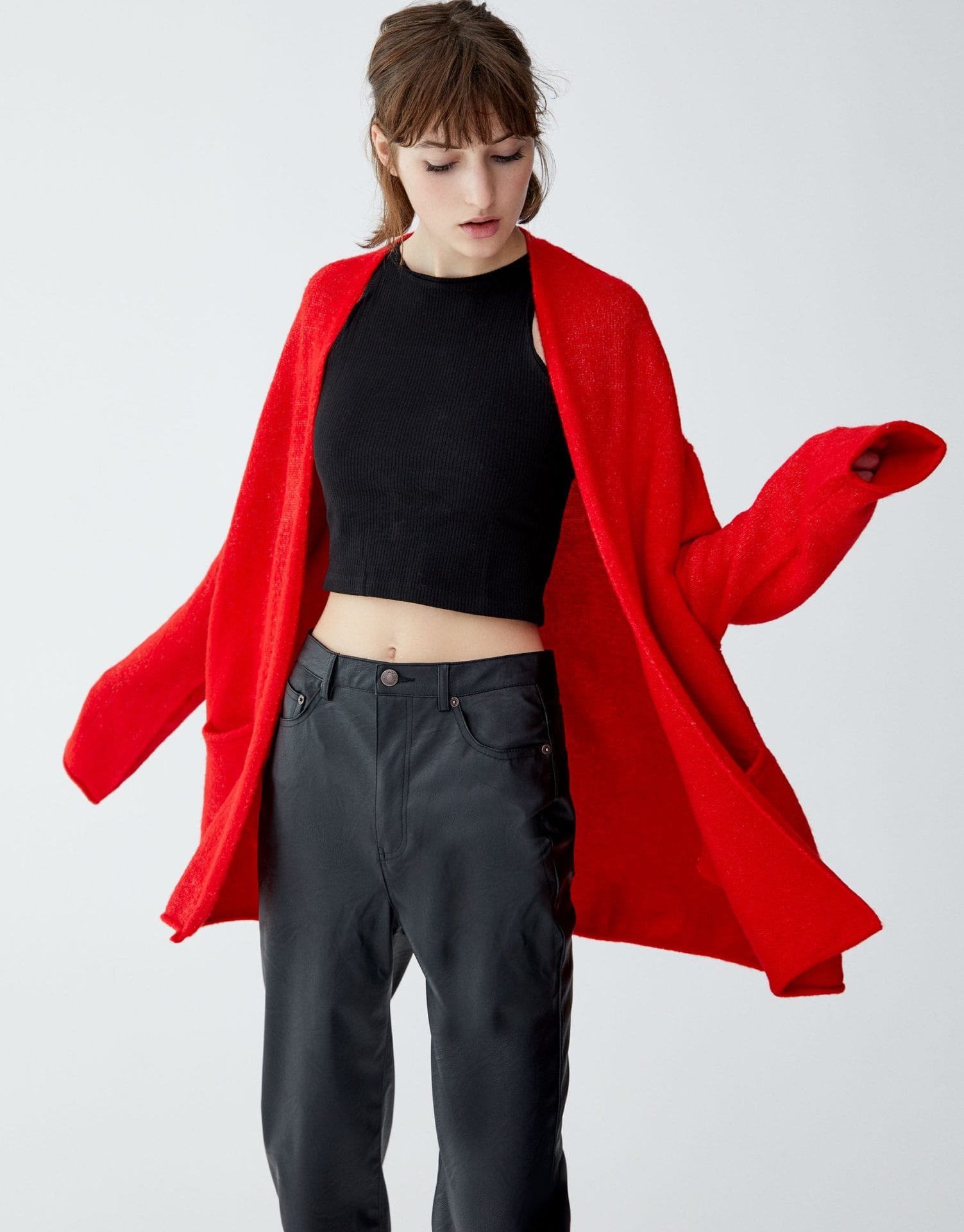 Red Soft Knit Cardigan - Image 1