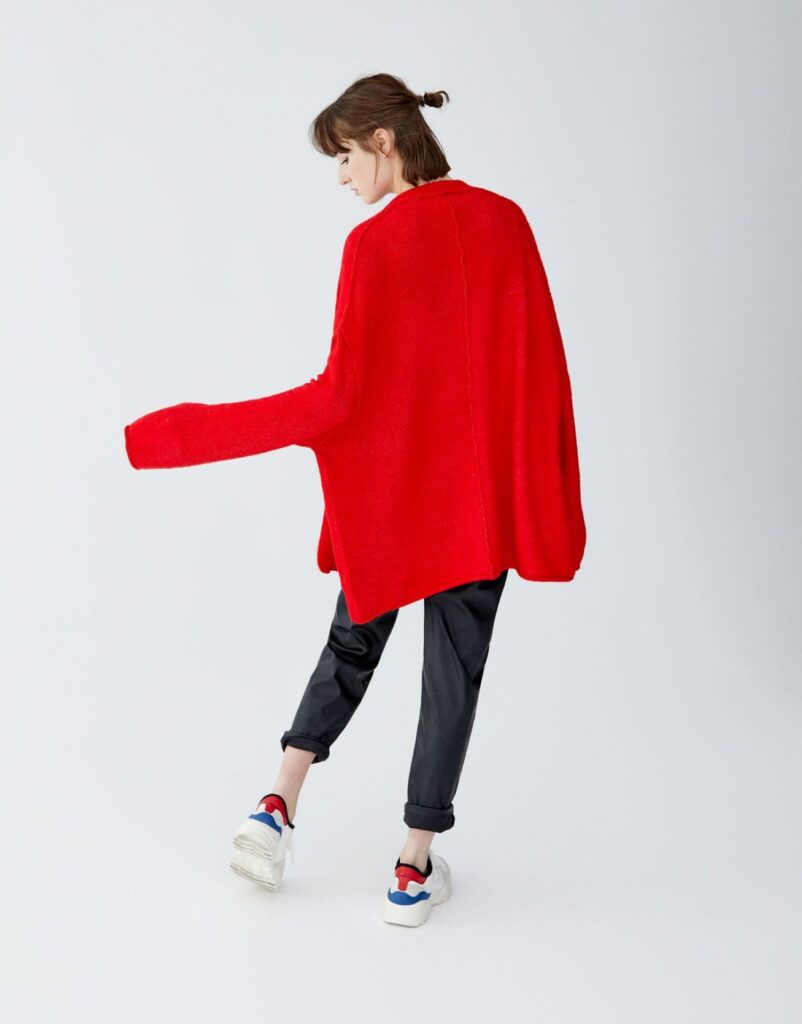 Red Soft Knit Cardigan
