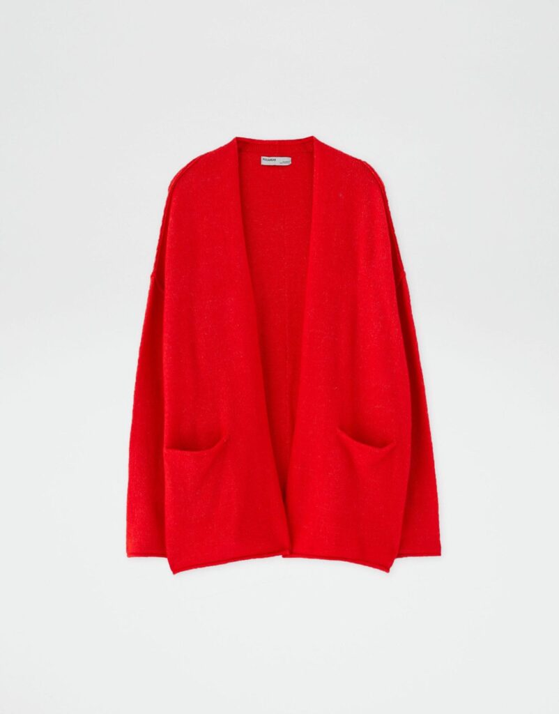 Red Soft Knit Cardigan