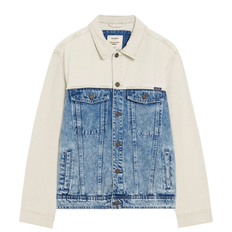 Denim Jacket With Coloured Panels